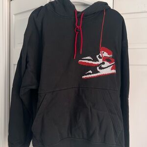 Jordan Black Hoodie with Red Logo